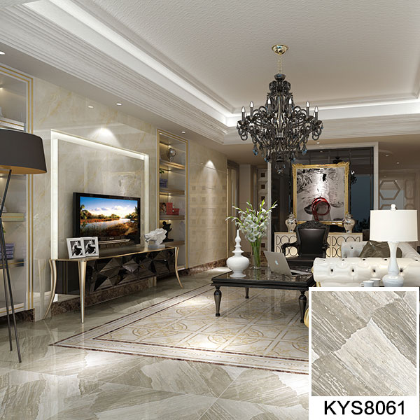 永利中国全抛釉瓷砖天堡石KYS8061瓷砖客厅应用效果