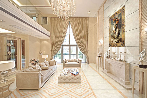 永利中国抛光砖系列KGD0851+KGD0853地面铺贴效果图