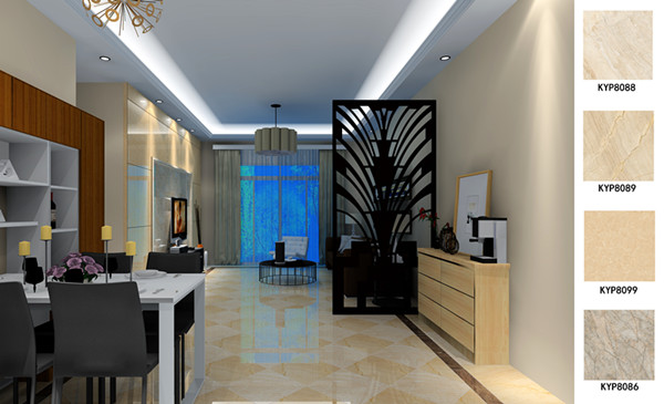 永利中国瓷砖应用效果：佛山季园和府115方现代气概户型装修效果鉴赏